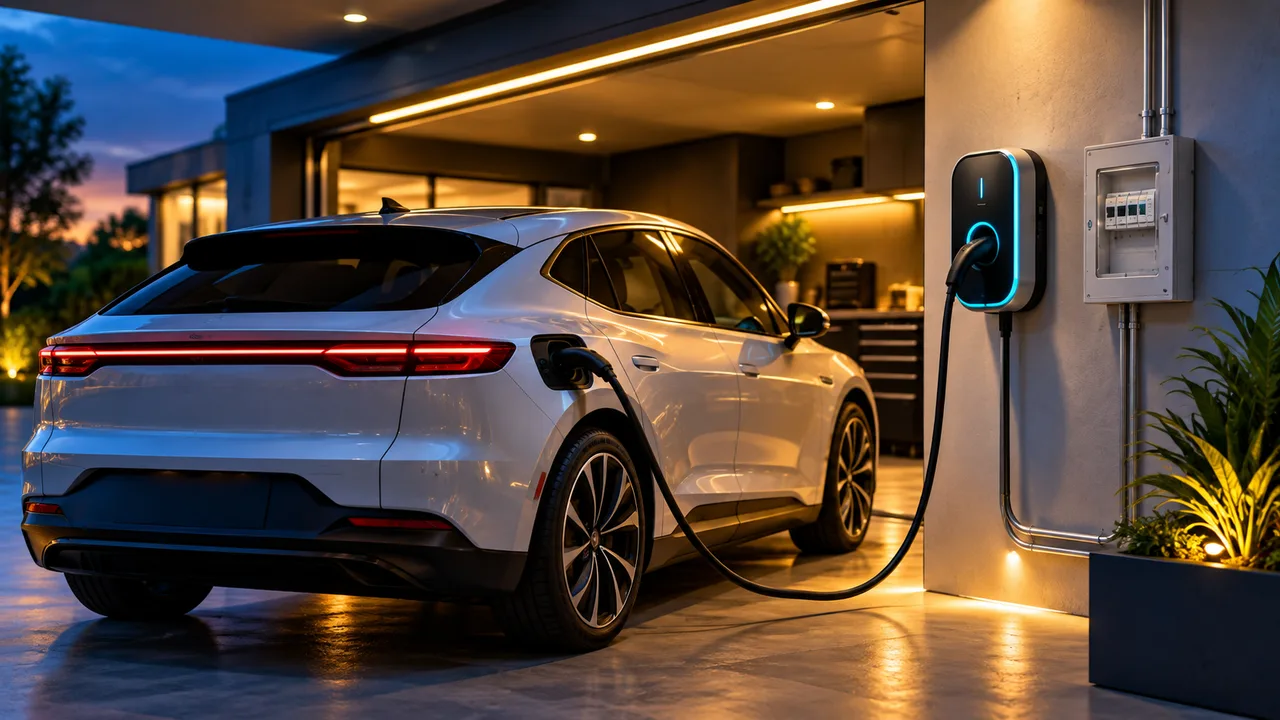 Ilustração de carregadores para carros elétricos
